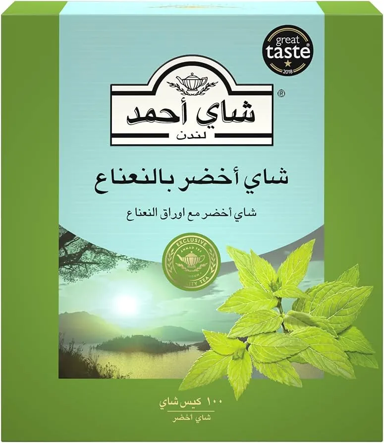 Ahmad Green Tea with Mint, 100 Bags