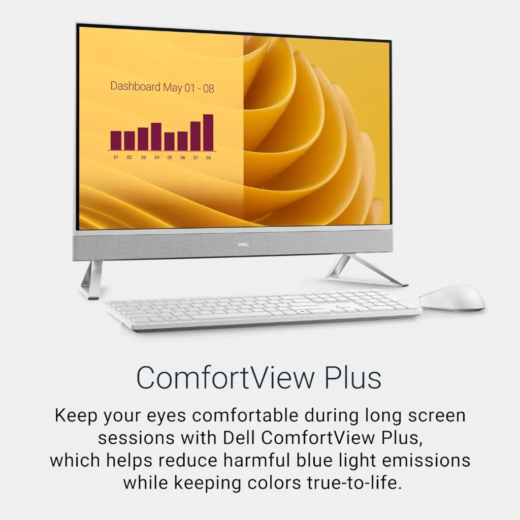 كمبيوتر مدمج ديل مع لوحة مفاتيح وفأرة لاسلكي بشاشة لمس Desktop Dell 27  EC27250 All-in-One Intel Core 7-150U