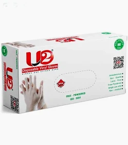 100 2U Vinyl Gloves (M)